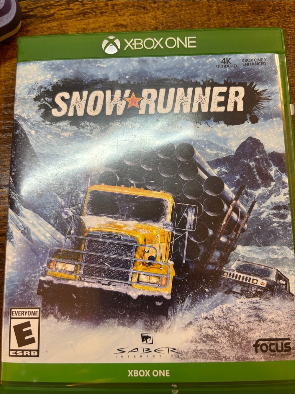 Microsoft SnowRunner Xbox One Game Back Cover — Green Trim, Yellow Accents